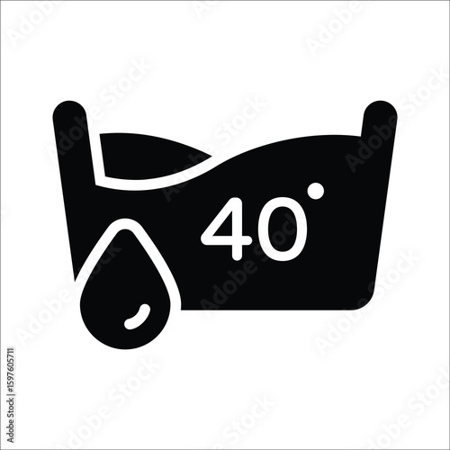 Sleek glyph style icon of set water temperature gauge