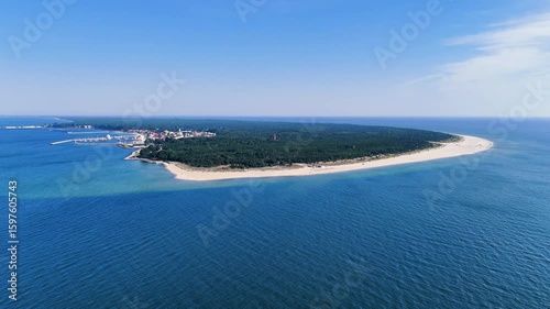 Aerial view on Hel Peninsula in Poland.