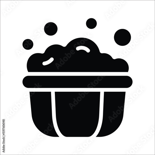 Trendy glyph icon of bubbling bubble tub
