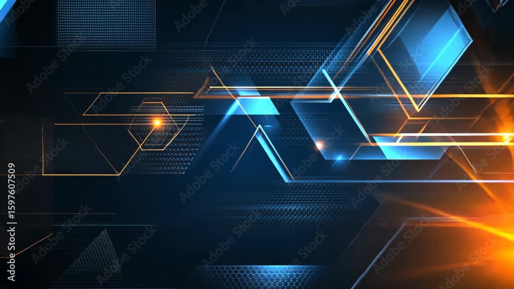 neon light glowing geometric shape background 
