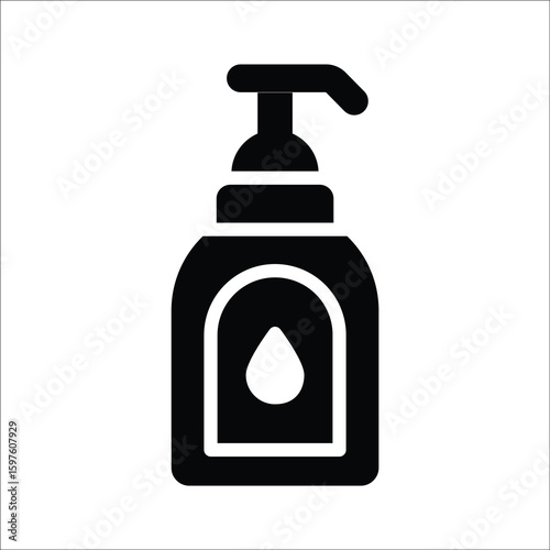 Sleek glyph icon of clear liquid soap container