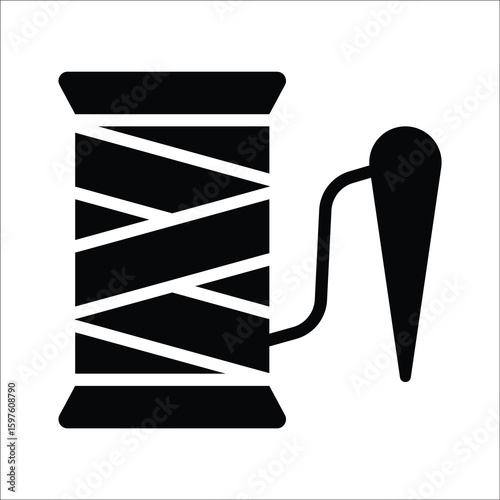 Sleek glyph style icon of sewing thread spool