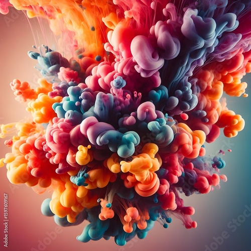 Abstract colorful background with vibrant circles and floral pattern design