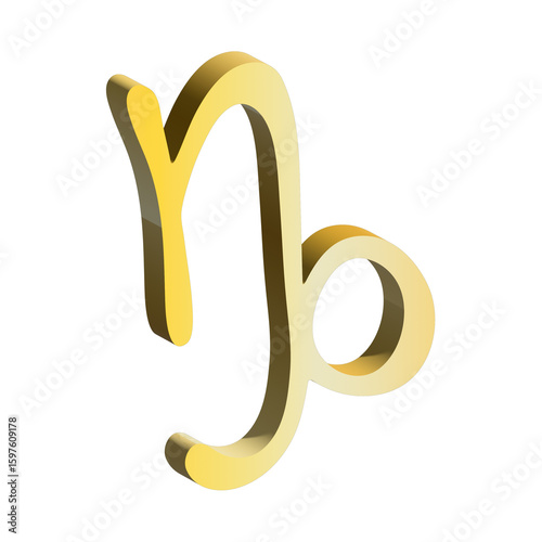 3d capricorn zodiac sign Astrology clipart Element for design