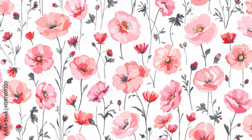 seamless pattern with poppies