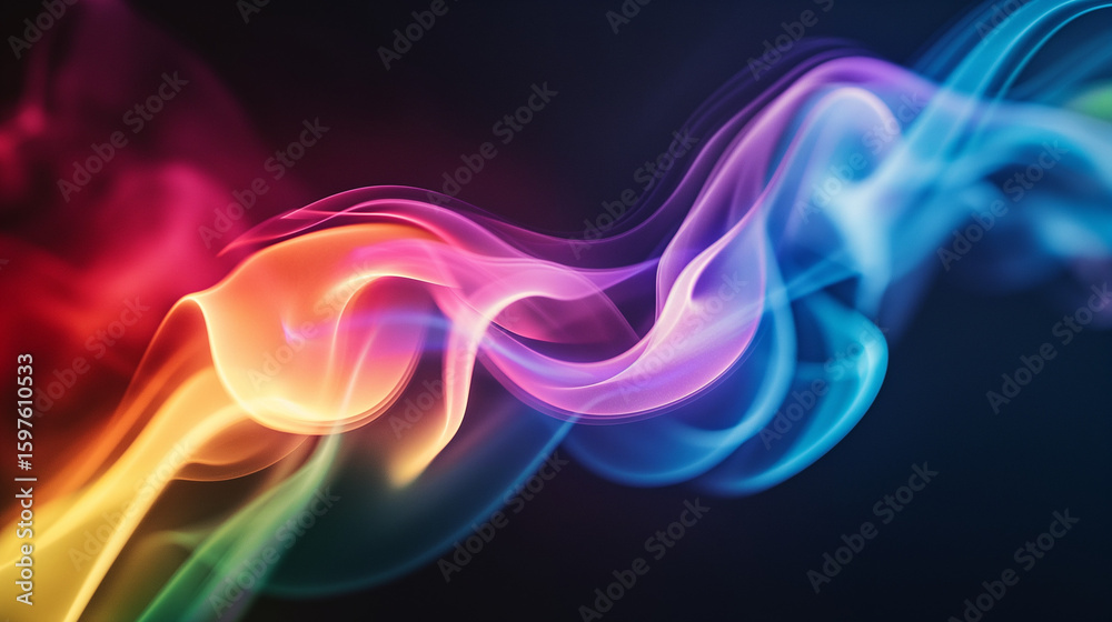 Naklejka premium Abstract Colorful Smoke Swirls: Vibrant, Dynamic, and Evocative Design Element for Modern Branding.