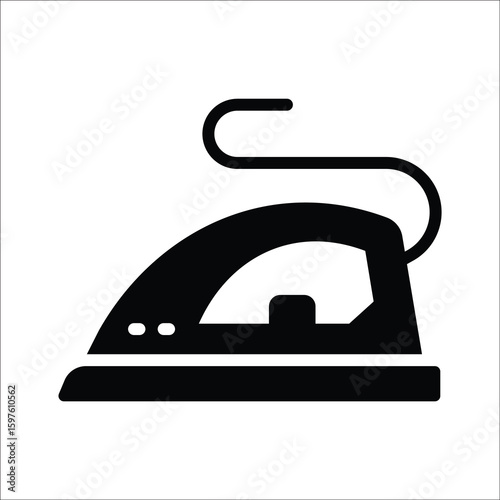 Sleek glyph icon of steam iron machine