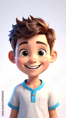 3D Render of a Happy Girl Avatar with Glowing Skin, Big Eyes, and Warm Soft Light — Perfect for Character Design, Digital Profiles, Social Media Icons, and Creative Visual Projects