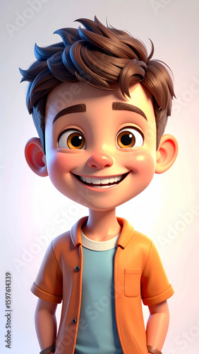 3D Render of a Happy Girl Avatar with Glowing Skin, Big Eyes, and Warm Soft Light — Perfect for Character Design, Digital Profiles, Social Media Icons, and Creative Visual Projects