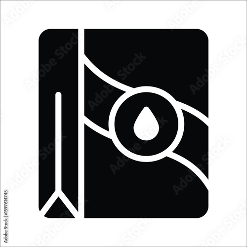 Handy glyph style icon of open laundry book