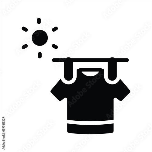 Sleek glyph icon of flapping hanging shirt