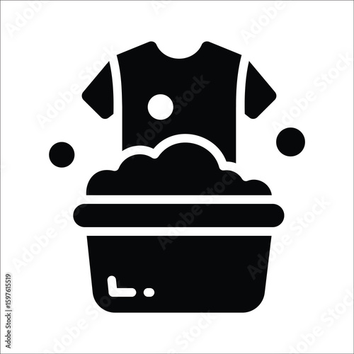 Ready to use glyph icon of washing shirt