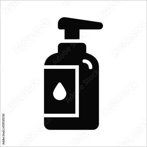 Premium glyph icon of hand wash bottle