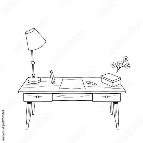 A calligrapher lettering invitations at a cedar writing desk