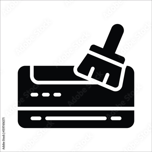 Sleek glyph icon of home AC dusting service