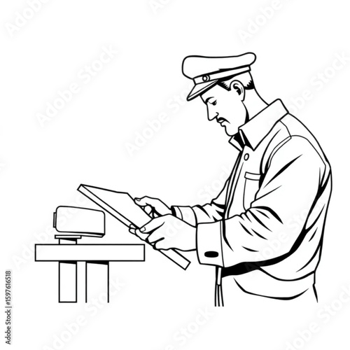A marine captain plotting a course on a nautical chart