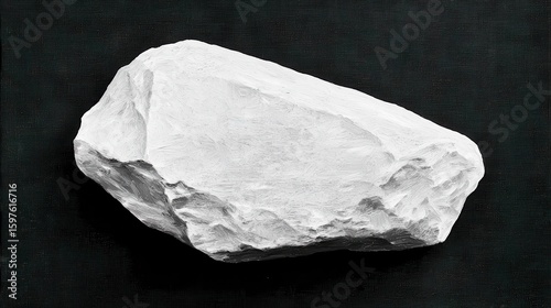 White Irregular Rock on Teal Digital Background