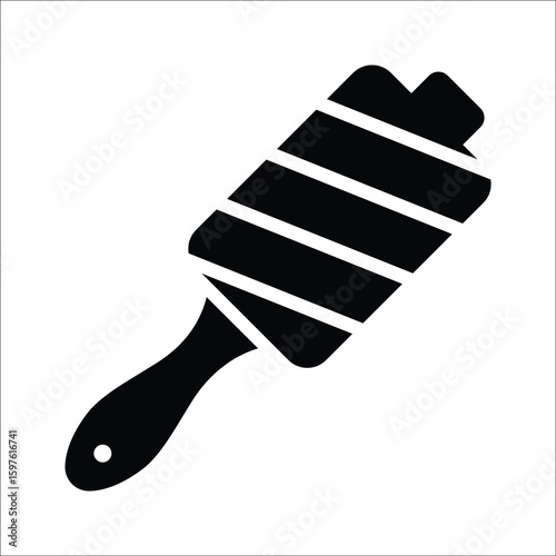 Handy glyph icon of sticky lint roller