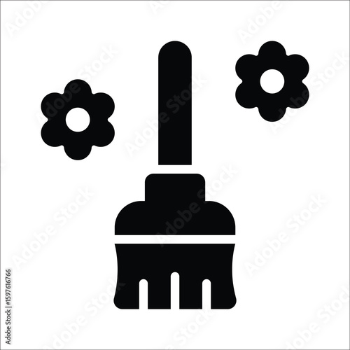Trendy glyph style icon of cotton cleaning mop