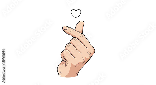 Isolated Finger Heart