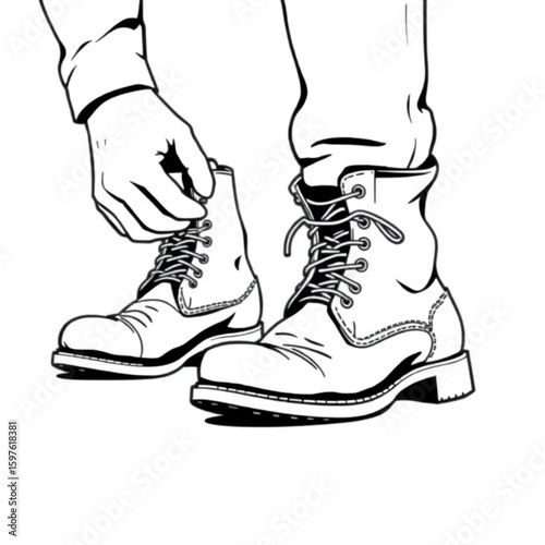 A cobbler tapping new soles onto worn leather boots