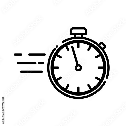  fast,  stopwatch timer - vector icon