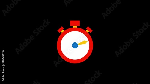 stopwatch icon animation with black screen for footage.