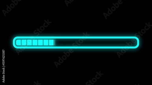 blue loading icon animation with black screen for footage.