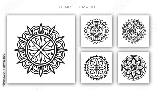Black and White Winter Mandala Bundle Designs