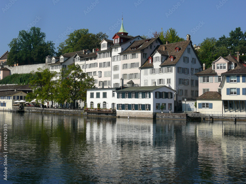 Fototapeta premium Zürich -Partie an der Limmat