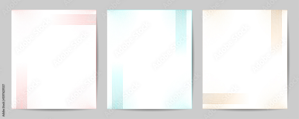 Obraz premium Abstract cover background with line stripe – Book cover design set with gradient stroke – Creative template suit for seminar, farewell, poster, presentation, conference