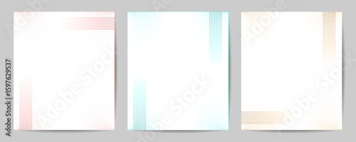 Abstract cover background with line stripe – Book cover design set with gradient stroke – Creative template suit for seminar, farewell, poster, presentation, conference