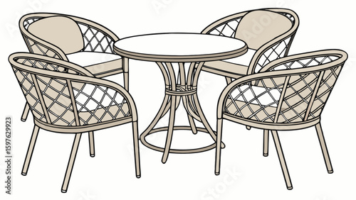 Shop outdoor patio furniture sets: wicker table and chairs for backyard garden and porch furniture design