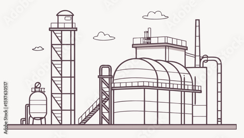oil refinery in the city