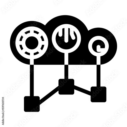 cloud mining Solid icon