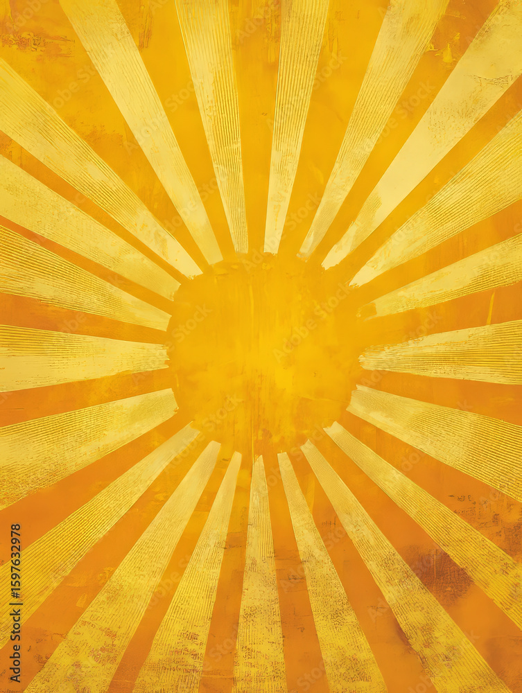 Fototapeta premium Sunburst pattern with bright yellow rays radiating outward.