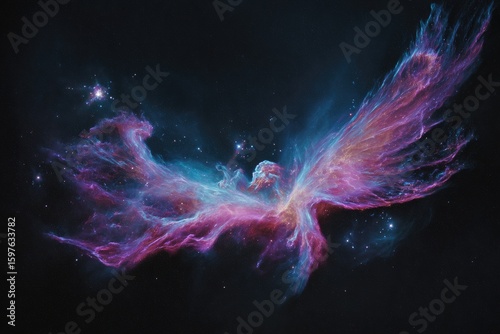 Cosmic nebula, vibrant hues