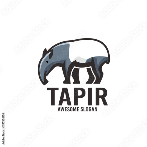 tapir illustration mascot logo design