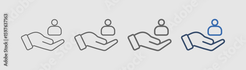 retention rate icon set outline