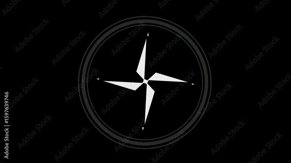 loading screen circular, green on black background - 4k 30fps loop - video texture, seamless animated element