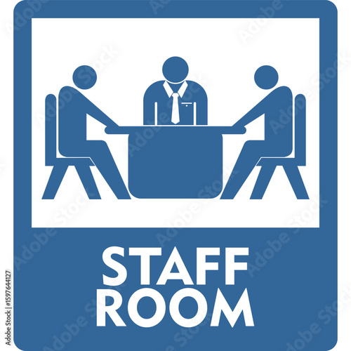 Staff Room, sign and sticker vector
