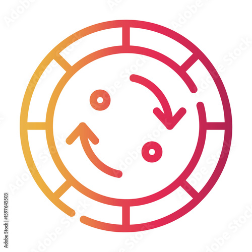 data synchronization Line Gradient Icon