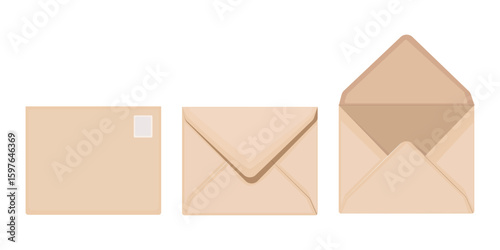 vector illustration of envelopes set. 