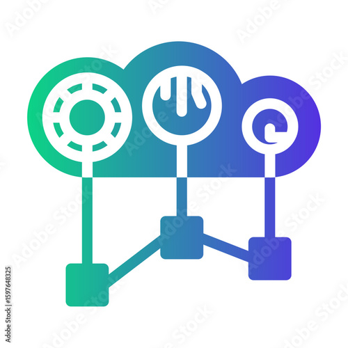 cloud mining Gradient icon