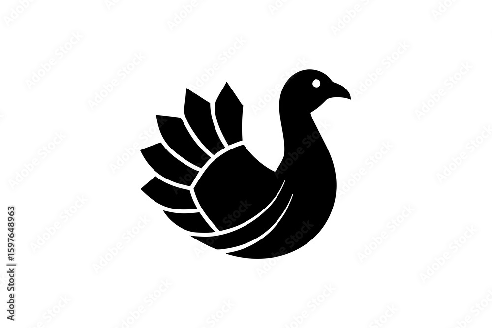 Fototapeta premium Minimalist Turkey Beak and Wattle Negative Space Logo Design