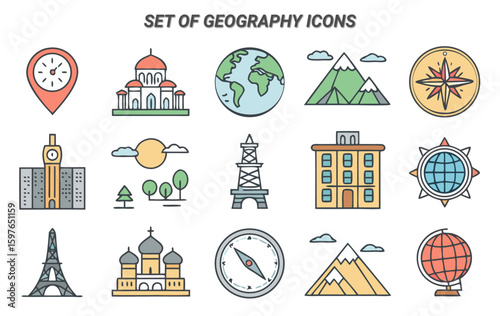Minimalist Nature & Urban Landscape Icons


