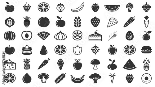 Grocery Store & Market Produce Icons

