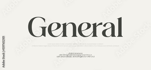 Genernal Luxury font alphabet logo. Elegant typography classic serif italic letters decorative vintage wedding fashion blossom logos. Vector illustration.