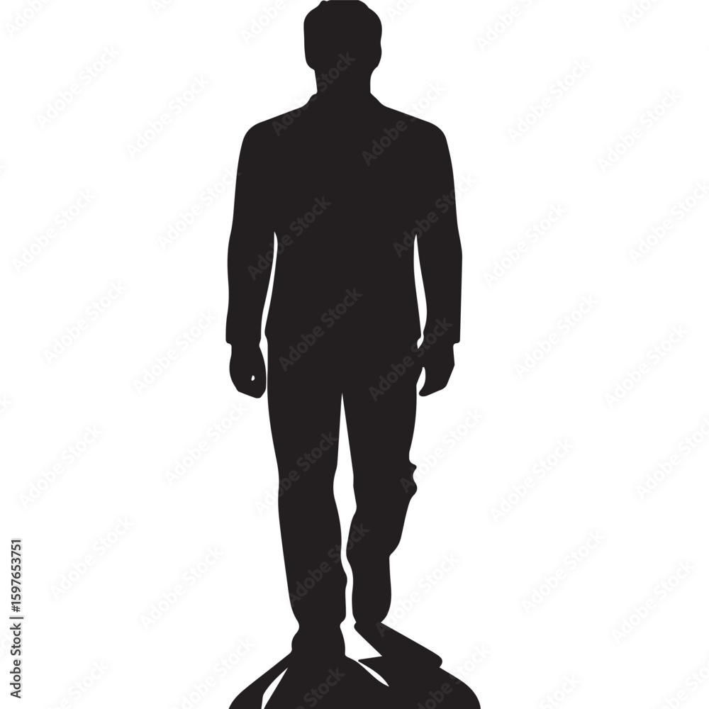 Fototapeta premium Man/Woman Silhouette – Clean Black and White Design