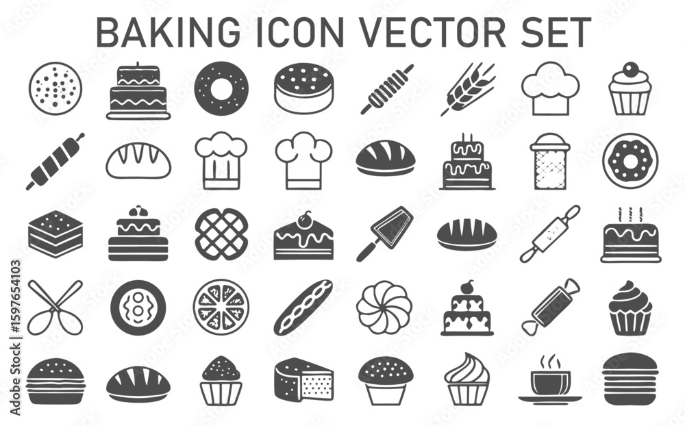 Restaurant Menu & Food Delivery Icon Set - Asian Cuisine

